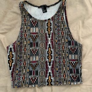 Aztec patterned crop top